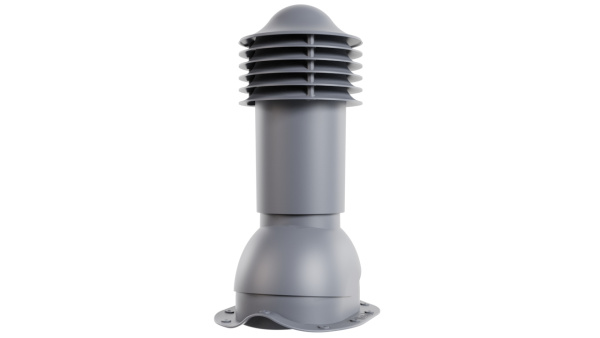 Труба вентиляционная Viotto, для металлочерепицы, d-110мм, h-550мм, утепленная, серый графит (RAL 7024)