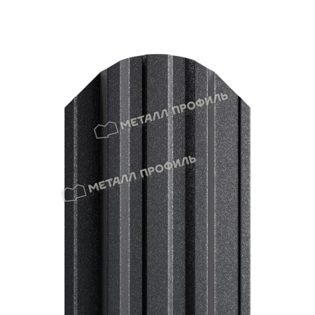 Штакетник металлический МП TRAPEZE-O 16,5х118 (VALORI-20-DarkGrey-0.5)