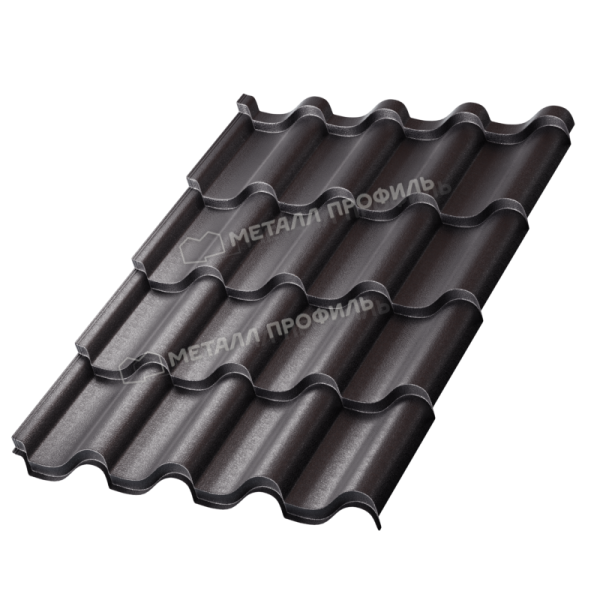Металлочерепица МП Монтерроса-M (VALORI-20-DarkGrey-0.5)
