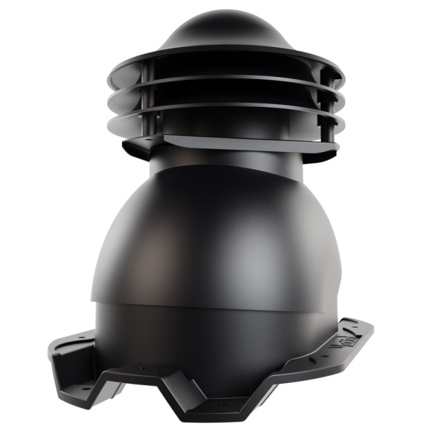 Универсальный выход вентиляции Viotto, для профнастила С21, чёрный (RAL 9005)