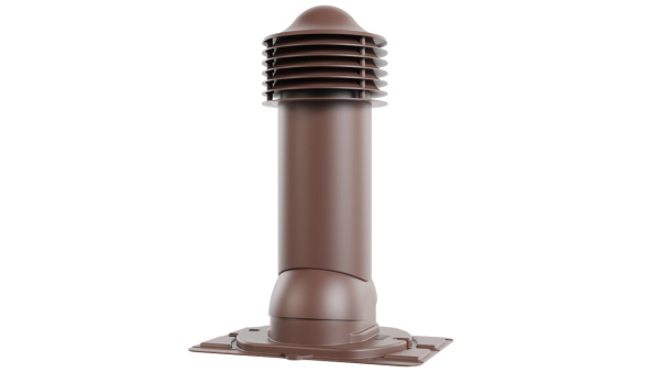 Труба вентиляционная Viotto с универсальным проходным элементом, d-125мм, утепленная, коричневый шоколад (RAL 8017)