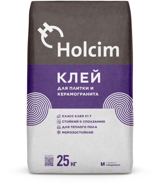 Клей для плитки и керамогранита Holcim, 25кг