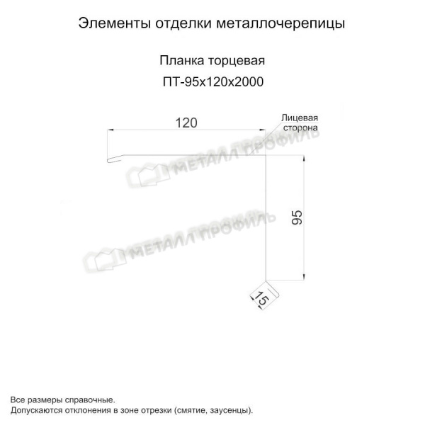 Планка торцевая 95х120х2000 (ПЭП-01-9003-0.45)